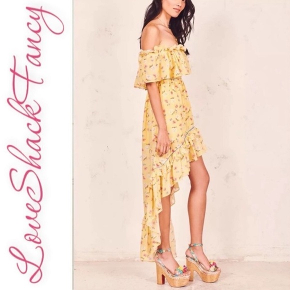 LOVE SHACK FANCY ALEXIA RUFFLE TIERED HI-LO FLORAL DRESS COTTAGECORE MILKMAID, 4 - Picture 3 of 13